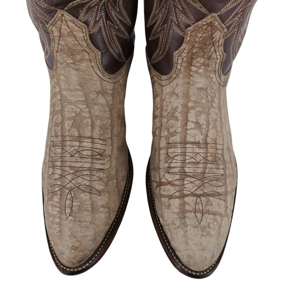 Nocona Cape Buffalo Cowboy Boots Mens size 10D Brown Tan Exotic Leather Western - Picture 13 of 16